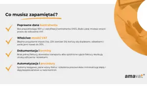 Prawidłowe dane kontrahenta i stawki VAT na fakturze od zagranicznego kontrahenta z polskim VAT to klucz do uniknięcia kar.