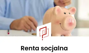 Ręka wrzuca monetę do świnki-skarbonki. Temat: nowe zasady przyznawania renty socjalnej.
