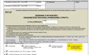 Formularz PIT-37, sekcja 6. Wybór sposobu rozliczenia podatku, opcja 4: dla osób samotnie wychowujących dzieci.