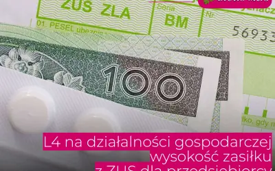 ZUS ZLA, pieniądze i leki. L4 na działalności gospodarczej - ile można dostać z ZUS?