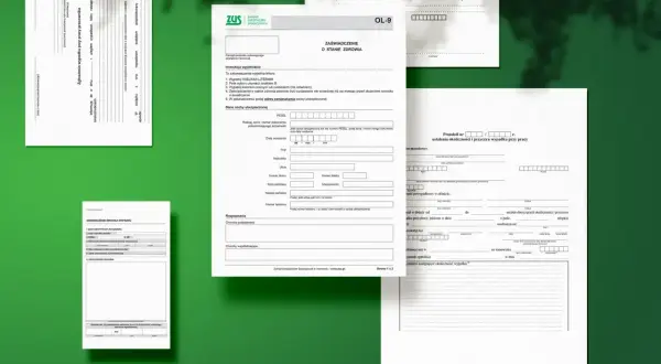 ZUS OL-9, zaświadczenie o stanie zdrowia, potrzebne do przejścia na rentę i świadectwo pracy.