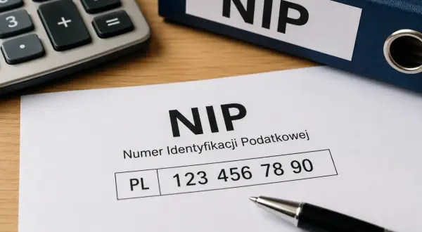 Dokument z numerem NIP, kalkulator i segregator. Czy każdy ma NIP? To pytanie o numer identyfikacji podatkowej.